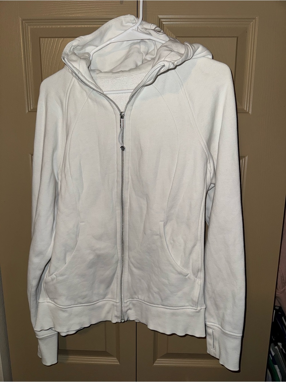 Lululemon Classic Full Zip Scuba Hoodie White - Size 12